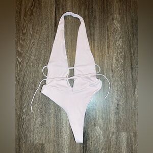 Selina Rae The Victoria One Piece Ribbed Swimsuit Bikini Bodysuit Ballet Pink